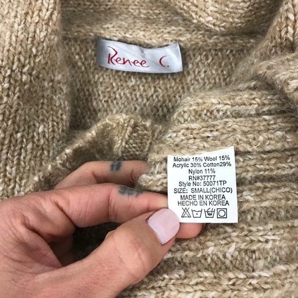 Renee C. Cowl Neck Cable Knit oversized bell sleeve sweater - Picture 11 of 11